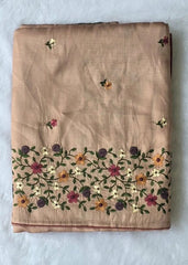Satin Light Sandy Brown Tussar Saree