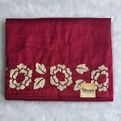 Raw Silk Purple Embroider Saree