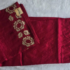Raw Silk Purple Embroider Saree