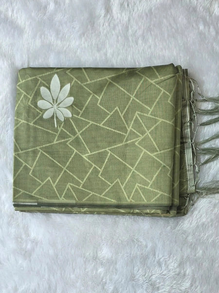 Viscose pista Tussar Saree