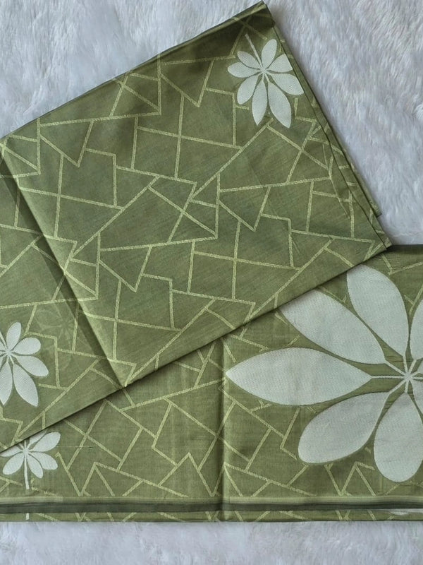 Viscose pista Tussar Saree