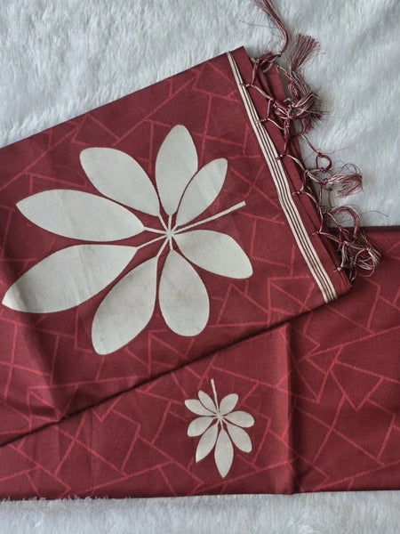 Viscose  Tussar Floral Print Saree