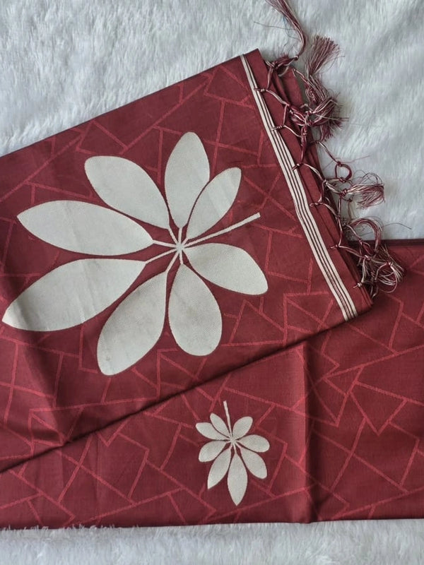 Viscose  Tussar Floral Print Saree