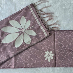 Viscose Peach Tussar Saree