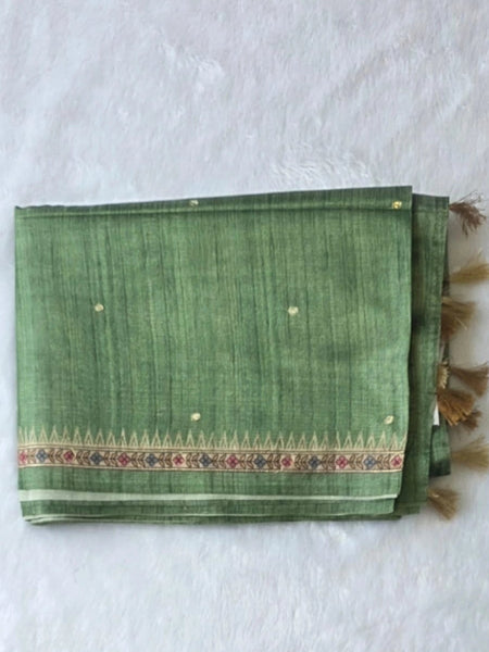 Kalamkari Deep Magenta Tussar Saree
