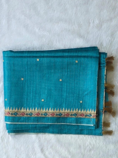 Kalamkari Deep Magenta Tussar Saree