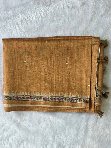Kalamkari Deep Magenta Tussar Saree