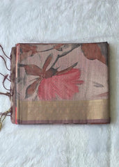 Manorama Peach Digital Saree