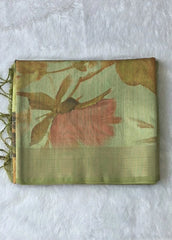 Manorama Light Green Digital Sarees