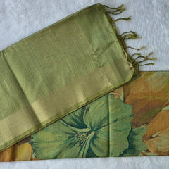 Manorama Light Green Digital Sarees
