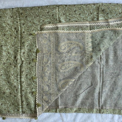 Lucknowi Grey Pink Chanderi Saree