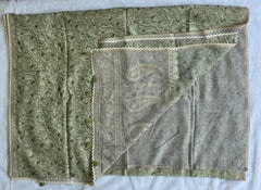 Lucknowi Sage Green Chanderi Saree