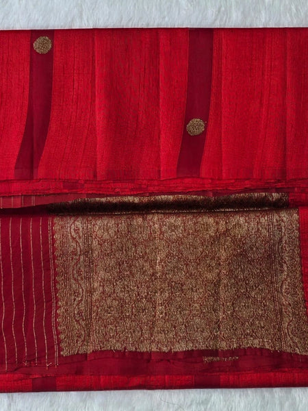 Raw Mango Red Pure Silk Saree