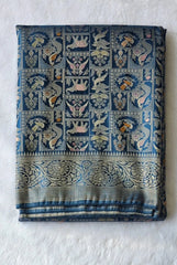 Kathan Blue Silk Saree
