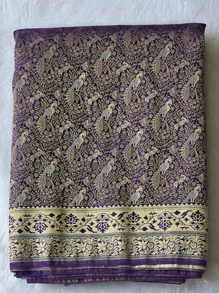 Kathan Purple Silk Saree