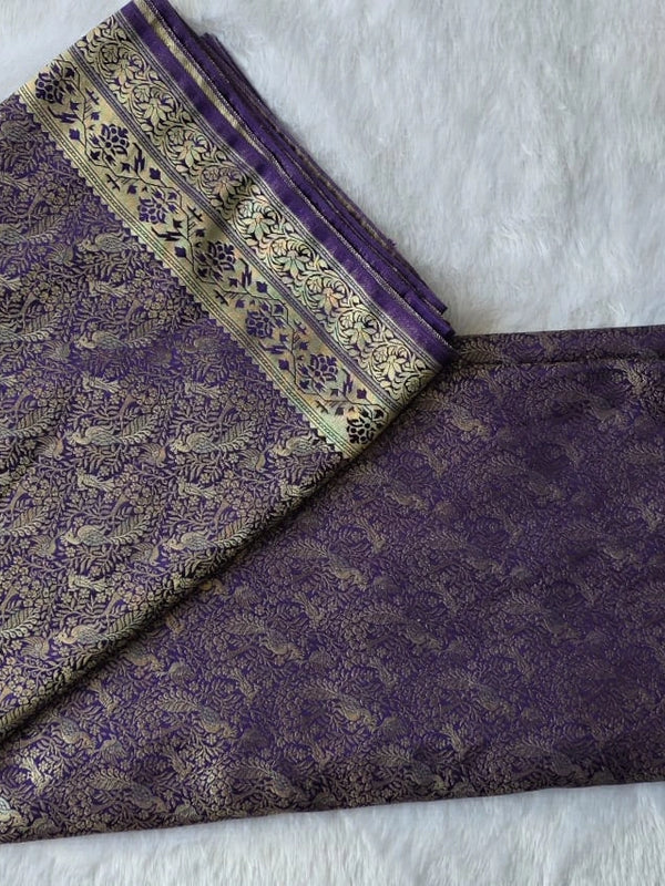 Kathan Purple Silk Saree