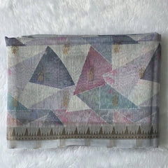 Digital Print Grey Soft Tissue Saree