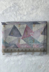 Digital Print Grey Soft Tissue Saree