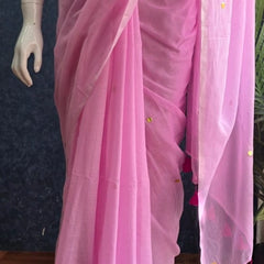 Bengal Baby Pink Cotton Saree