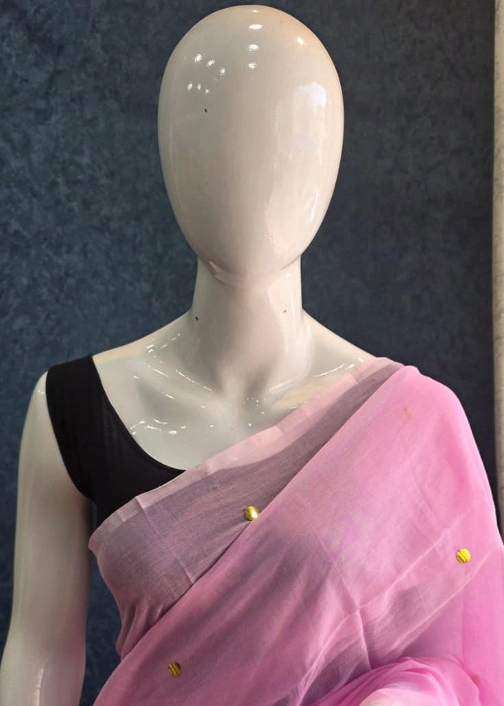 Bengal Baby Pink Cotton Saree