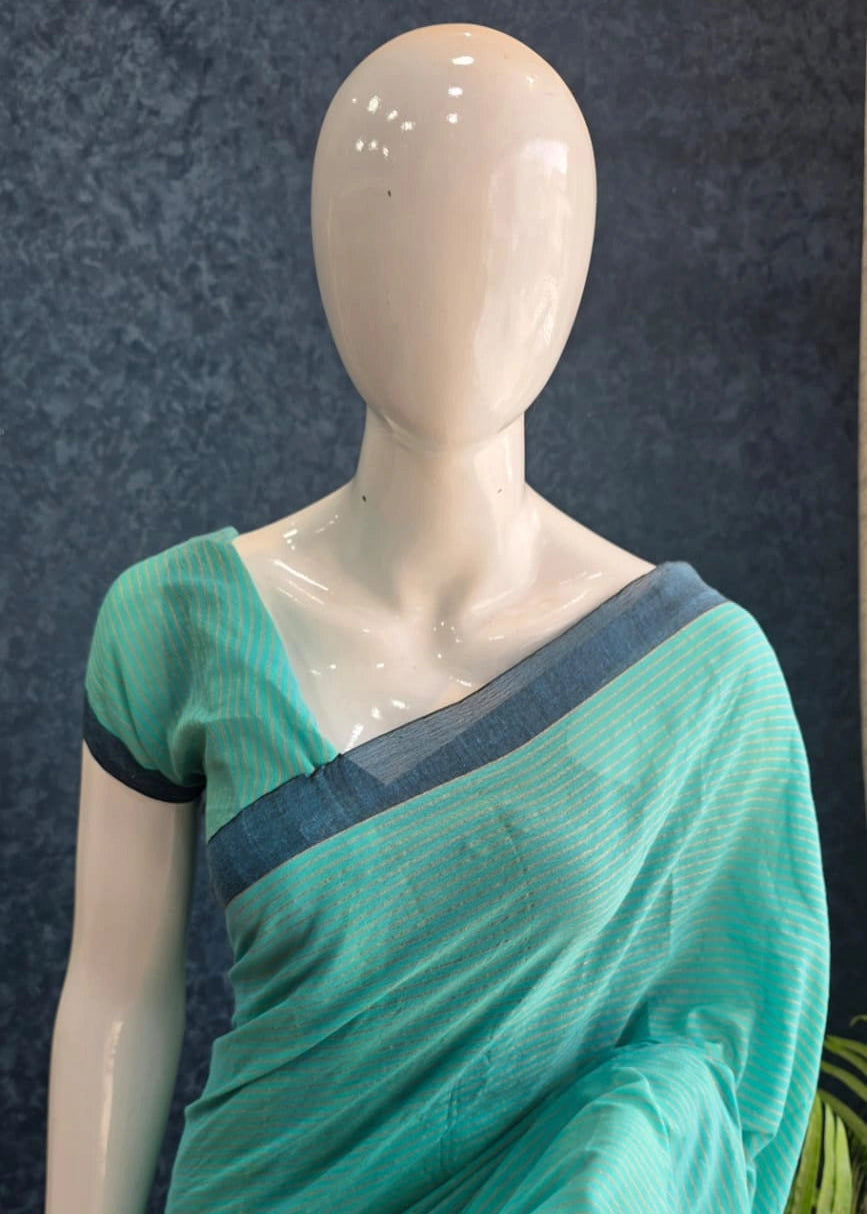 Bengal Green Cotton Saree