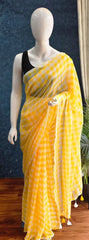 Bengal Checks Yellow Cotton Saree