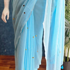 Bengal Light Blue Cotton Saree