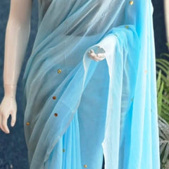 Bengal Light Blue Cotton Saree