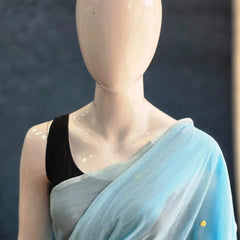 Bengal Light Blue Cotton Saree