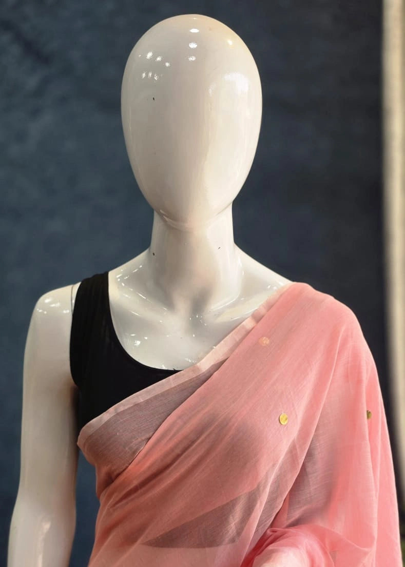Bengal Pale Pink Cotton Saree