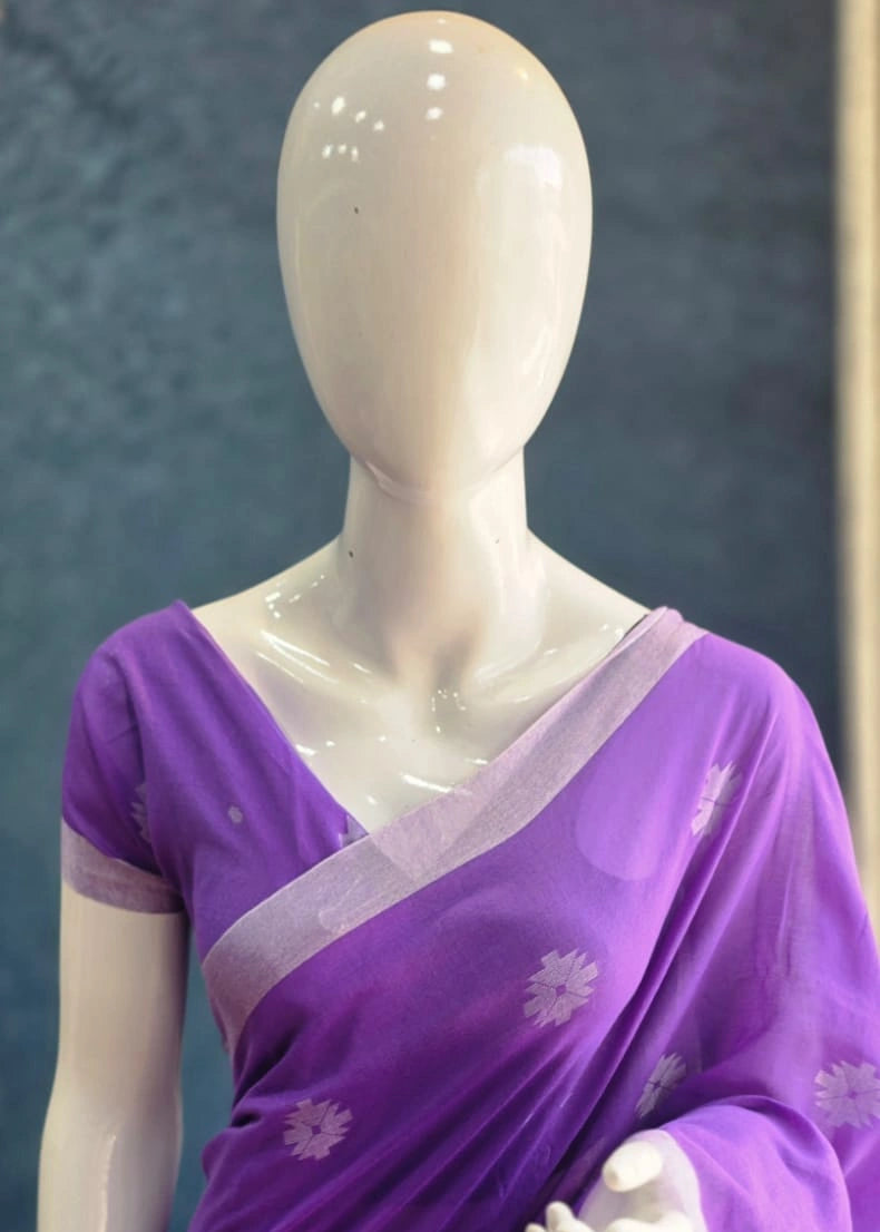 Bengal Purple Cotton Saree