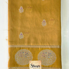 Raw Mango Mustard Semi Silk Saree
