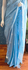 Bengal Light Blue Cotton Saree