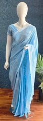 Bengal Light Blue Cotton Saree