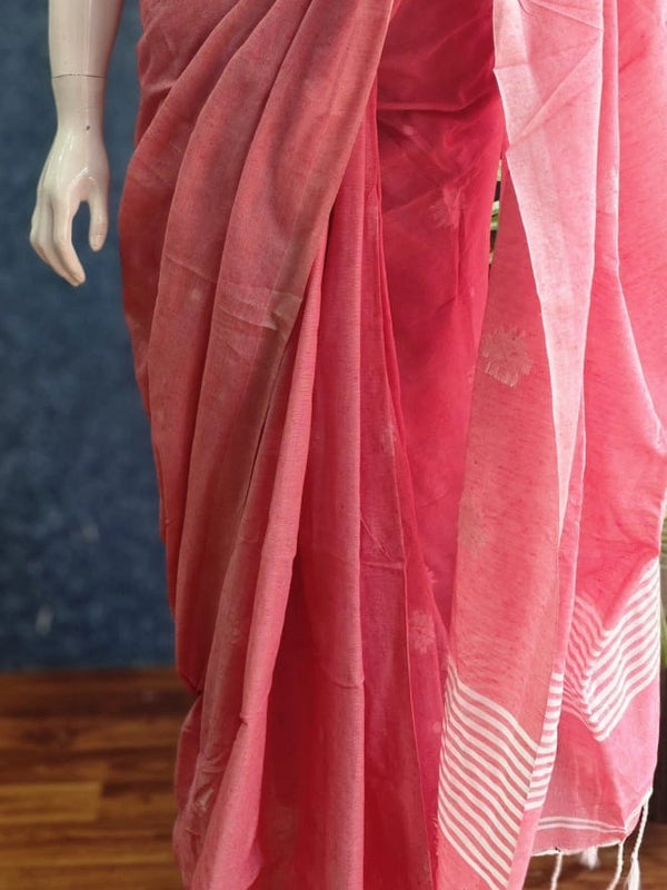 Bengal Light Pink Cotton Saree