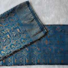 Kathan Blue Silk Saree