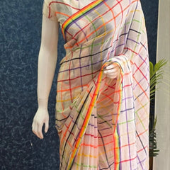 Bengal Half White Cotton Saree
