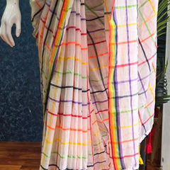 Bengal Half White Cotton Saree