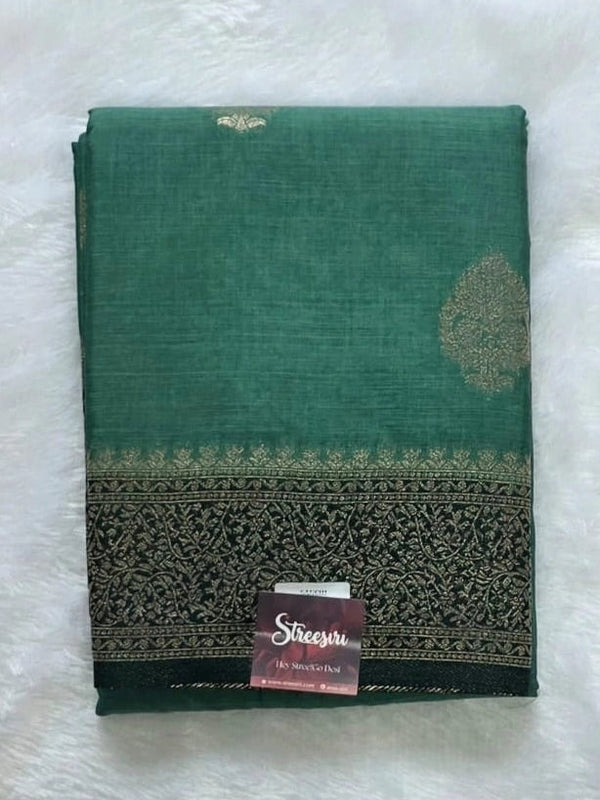 Deewana Butti Sea Green Semi Silk Saree