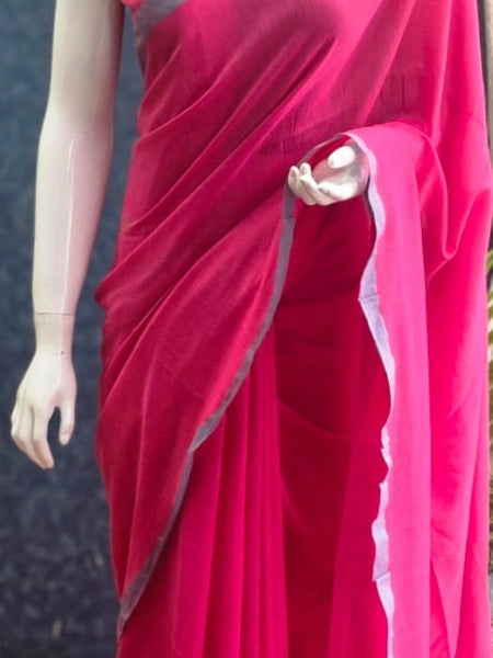 Bengal Pink Green Cotton Saree