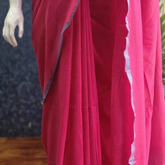 Bengal Pink Green Cotton Saree