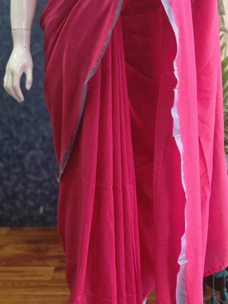 Bengal Pink Green Cotton Saree