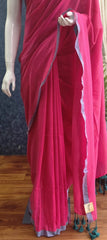 Bengal Pink Green Cotton Saree