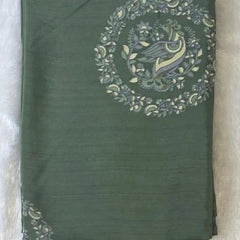 Viscose Sage Green Soft Crepe Saree