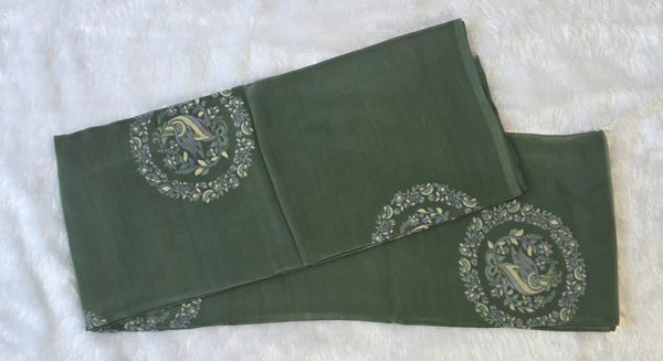 Viscose Sage Green Soft Crepe Saree
