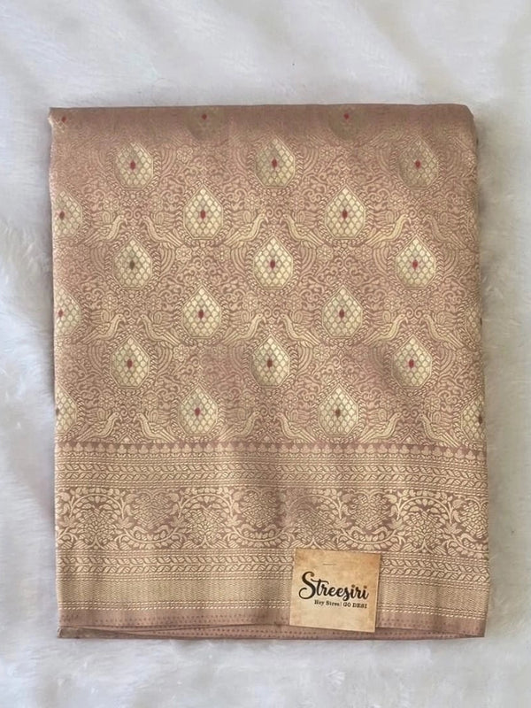 Brocade Baby Pink Semi Silk Saree