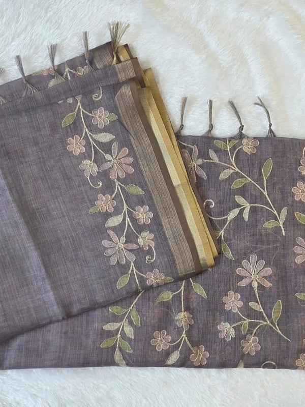 Tissue Linen Saree