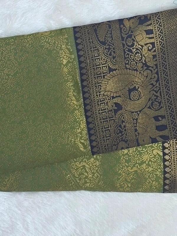 Brocade Semi Silk Saree