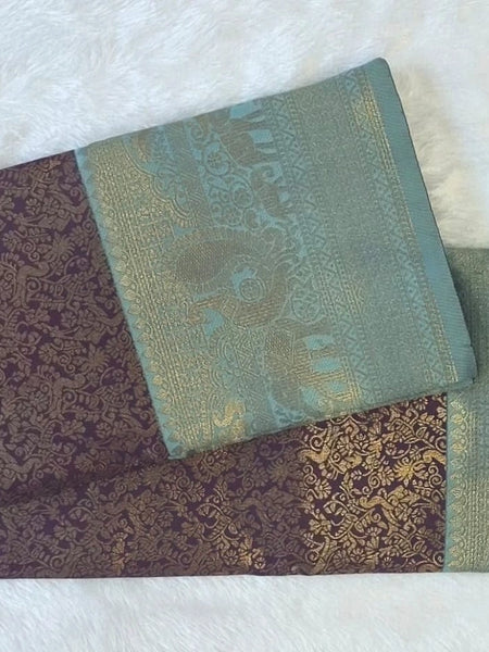 Brocade Semi Silk Saree