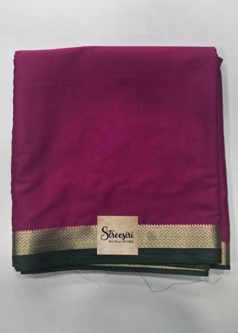 Small Border Crepe Silk Pink Green
